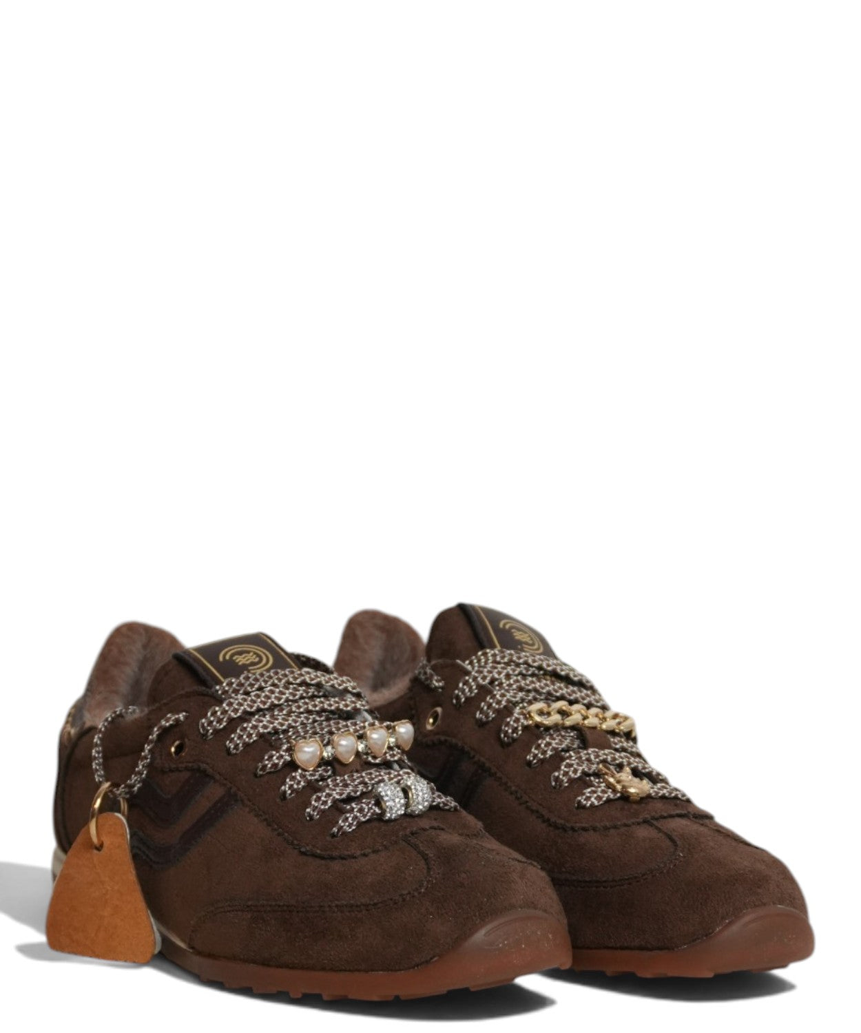 Sneakers Primabase Suede con Lacci Lurex e Charms