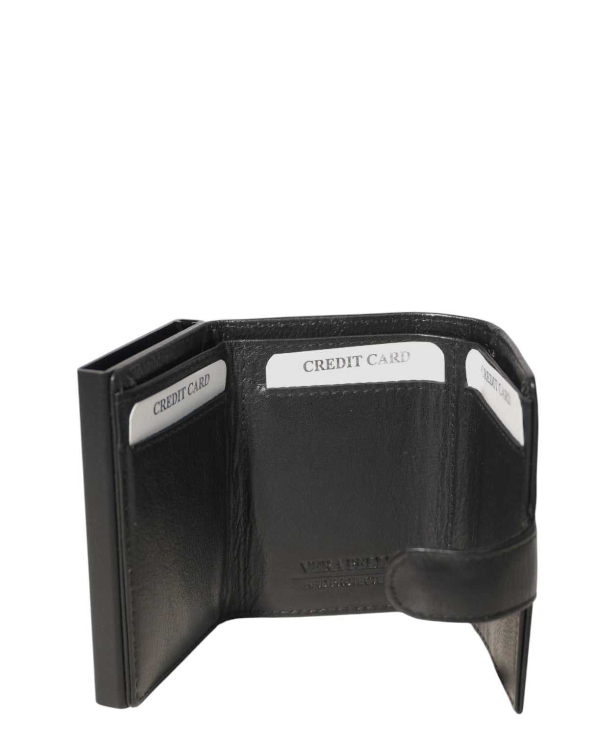 Portefeuille homme en cuir avec mécanisme pop-up et fermeture éclair