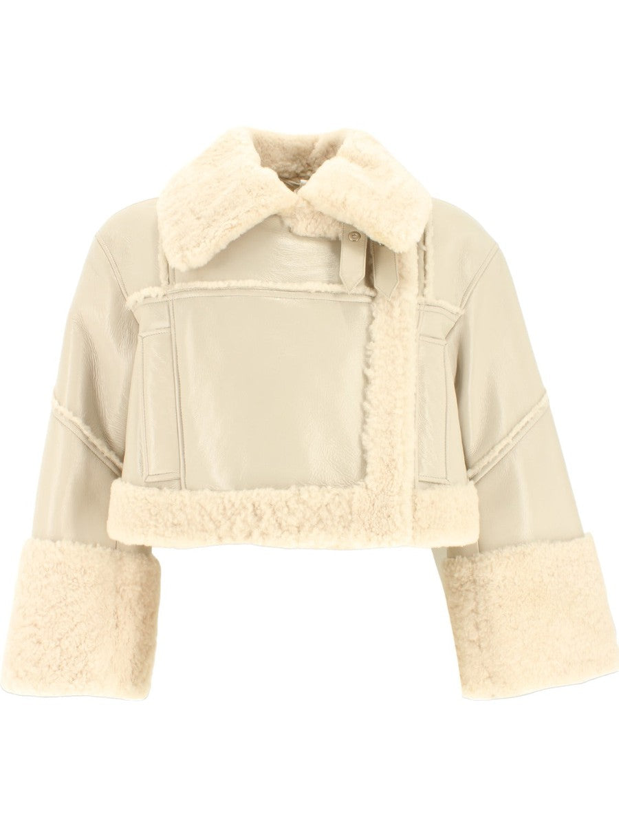 Giubbino cropped in shearling-Pellicce e shearling-Dondup-Vittorio Citro Boutique