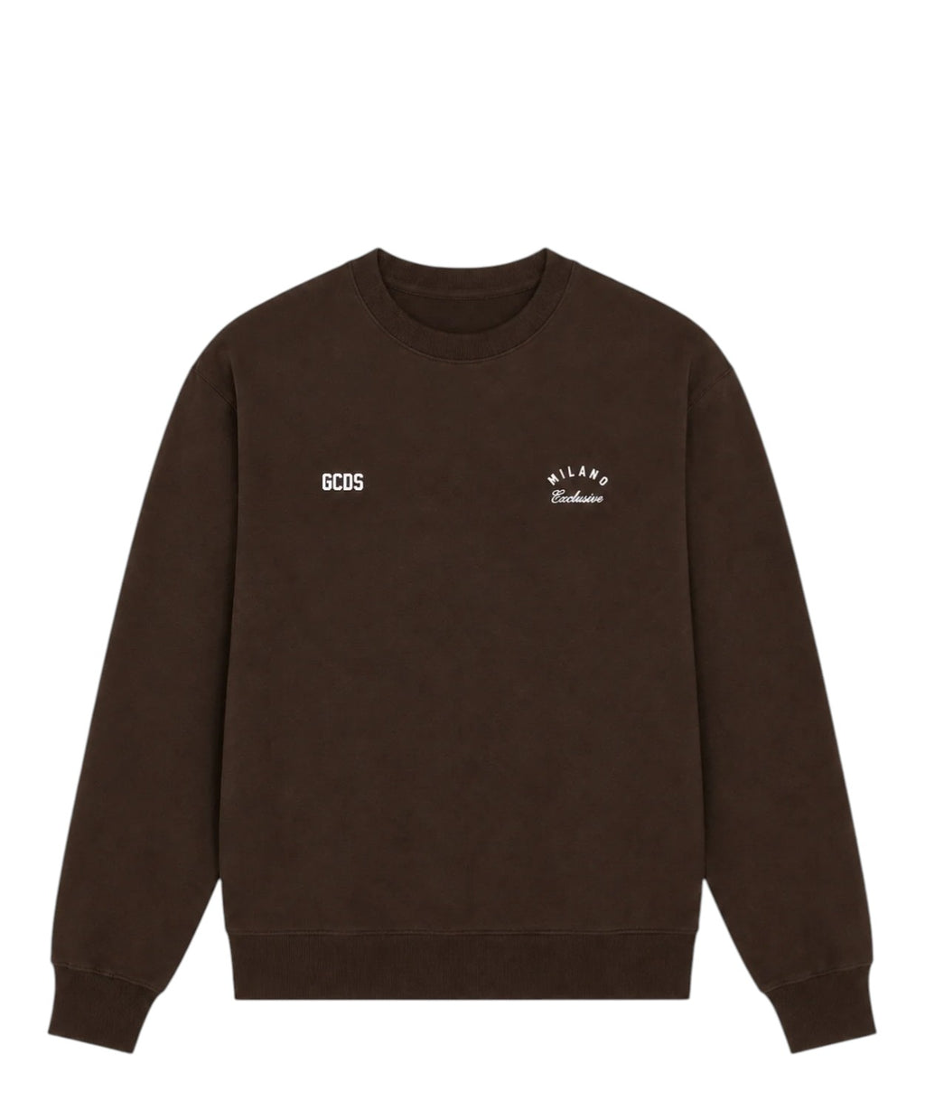 Sweat-shirt GCDS à col rond avec logo à bandes au dos