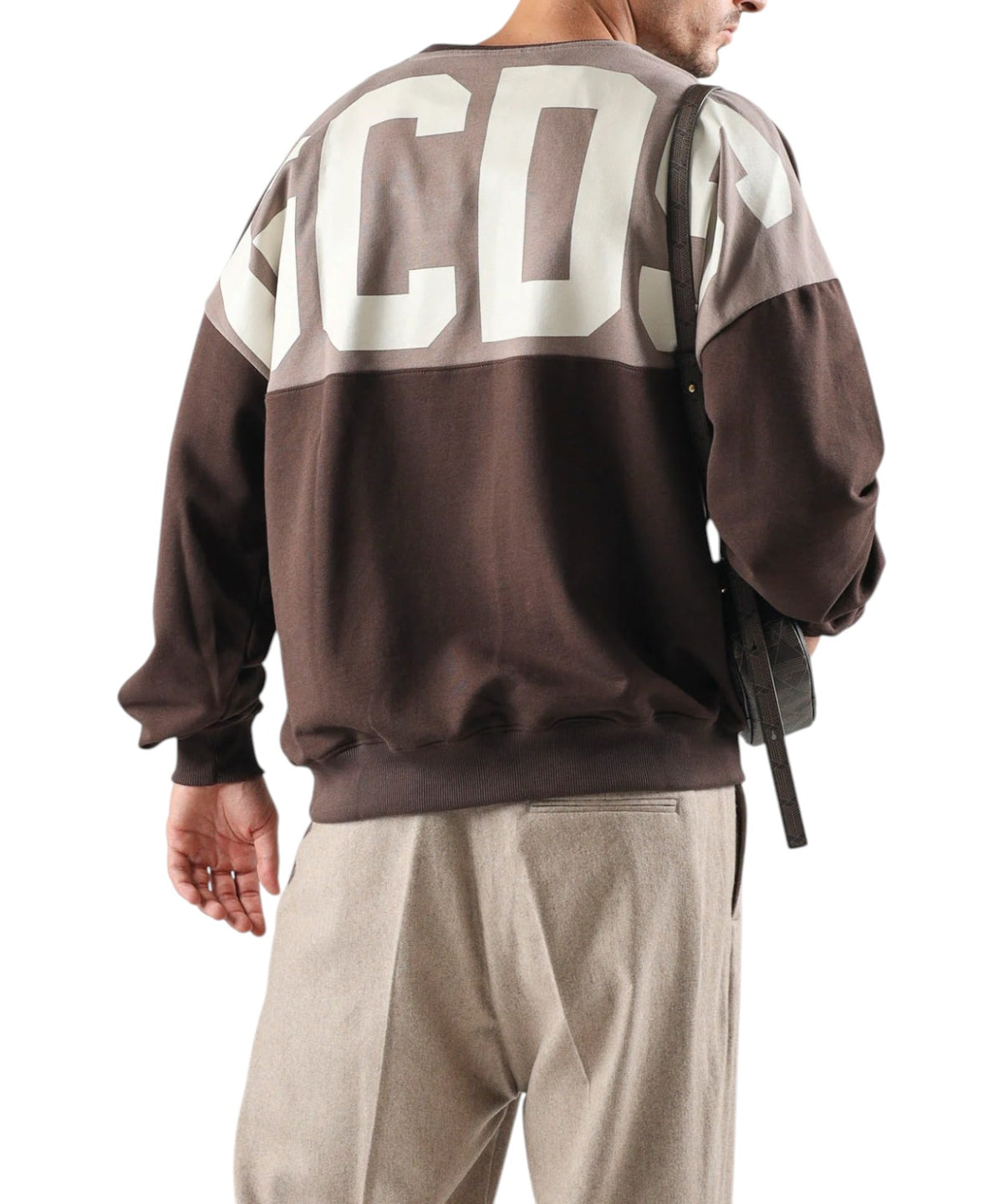 Sweat-shirt GCDS à col rond avec logo à bandes au dos