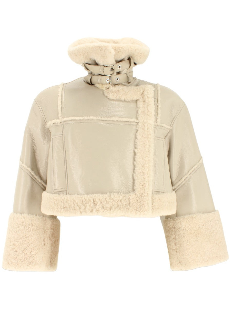 Giubbino cropped in shearling-Pellicce e shearling-Dondup-Vittorio Citro Boutique