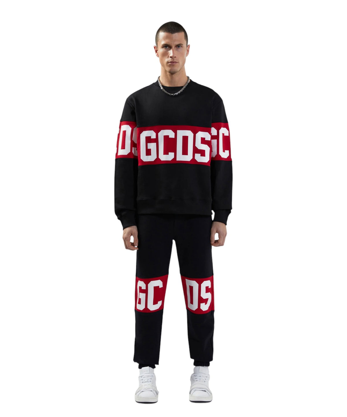 Sweat-shirt GCDS à col rond avec bande logo contrastante