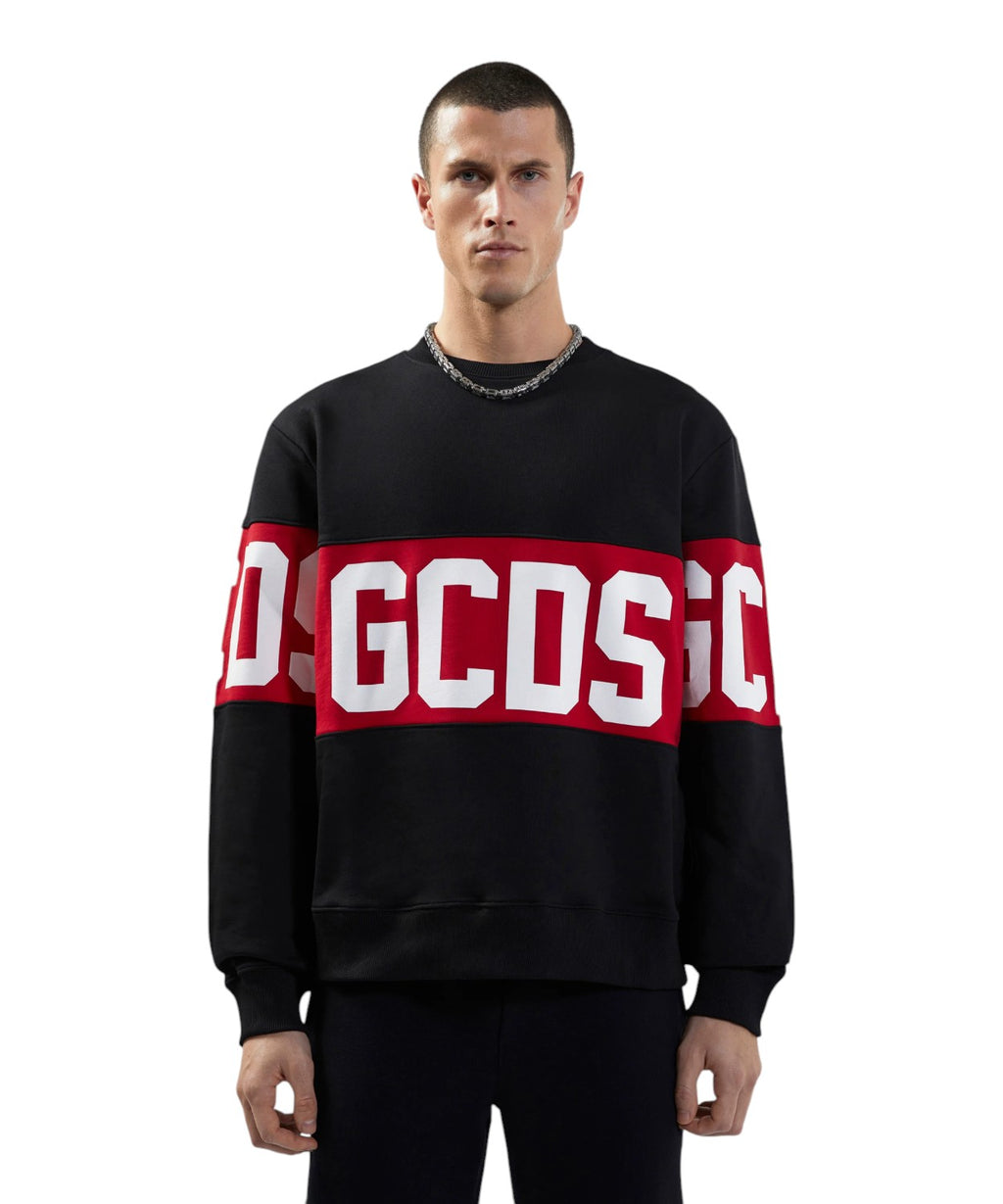Sweat-shirt GCDS à col rond avec bande logo contrastante
