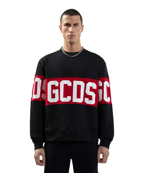 Sweat-shirt GCDS à col rond avec bande logo contrastante