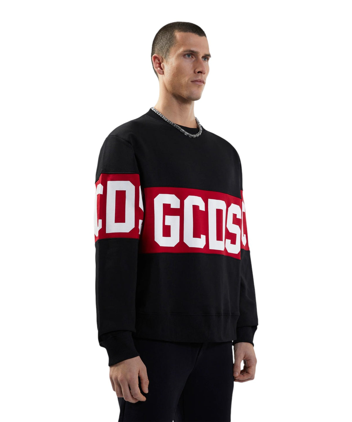 Sweat-shirt GCDS à col rond avec bande logo contrastante