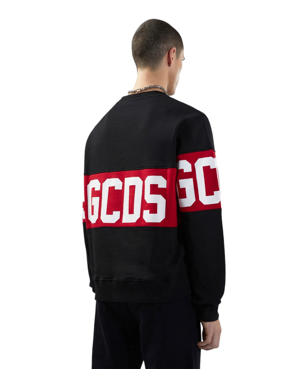 Sweat-shirt GCDS à col rond avec bande logo contrastante