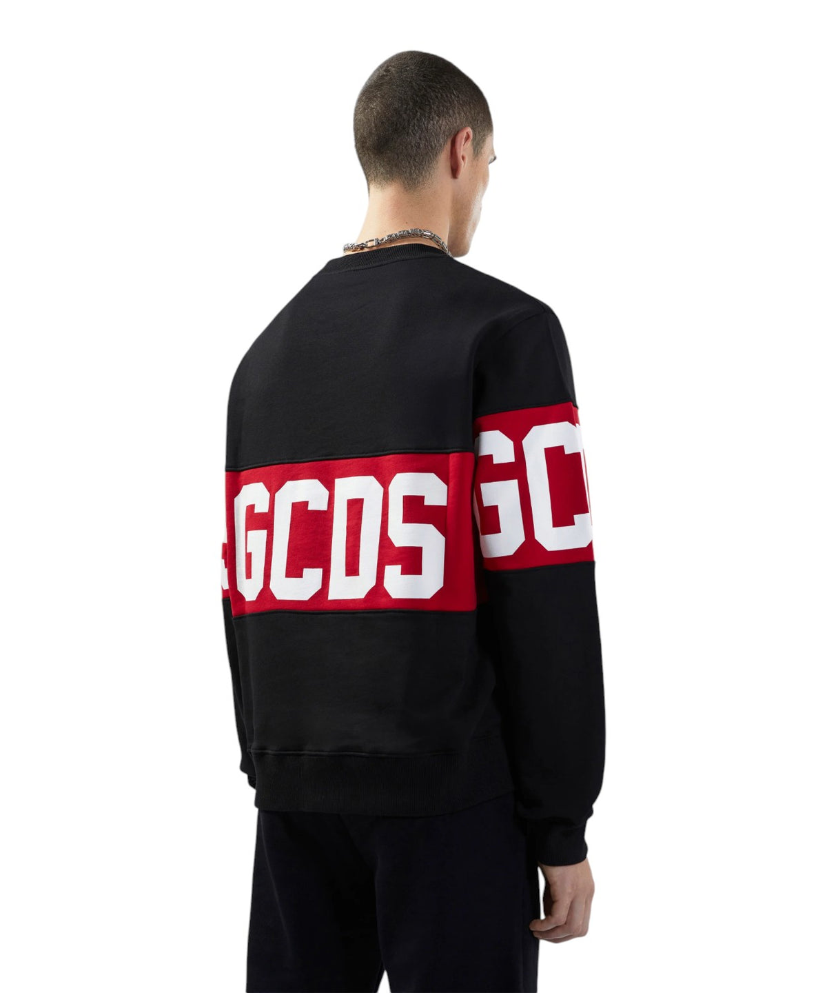 Sweat-shirt GCDS à col rond avec bande logo contrastante