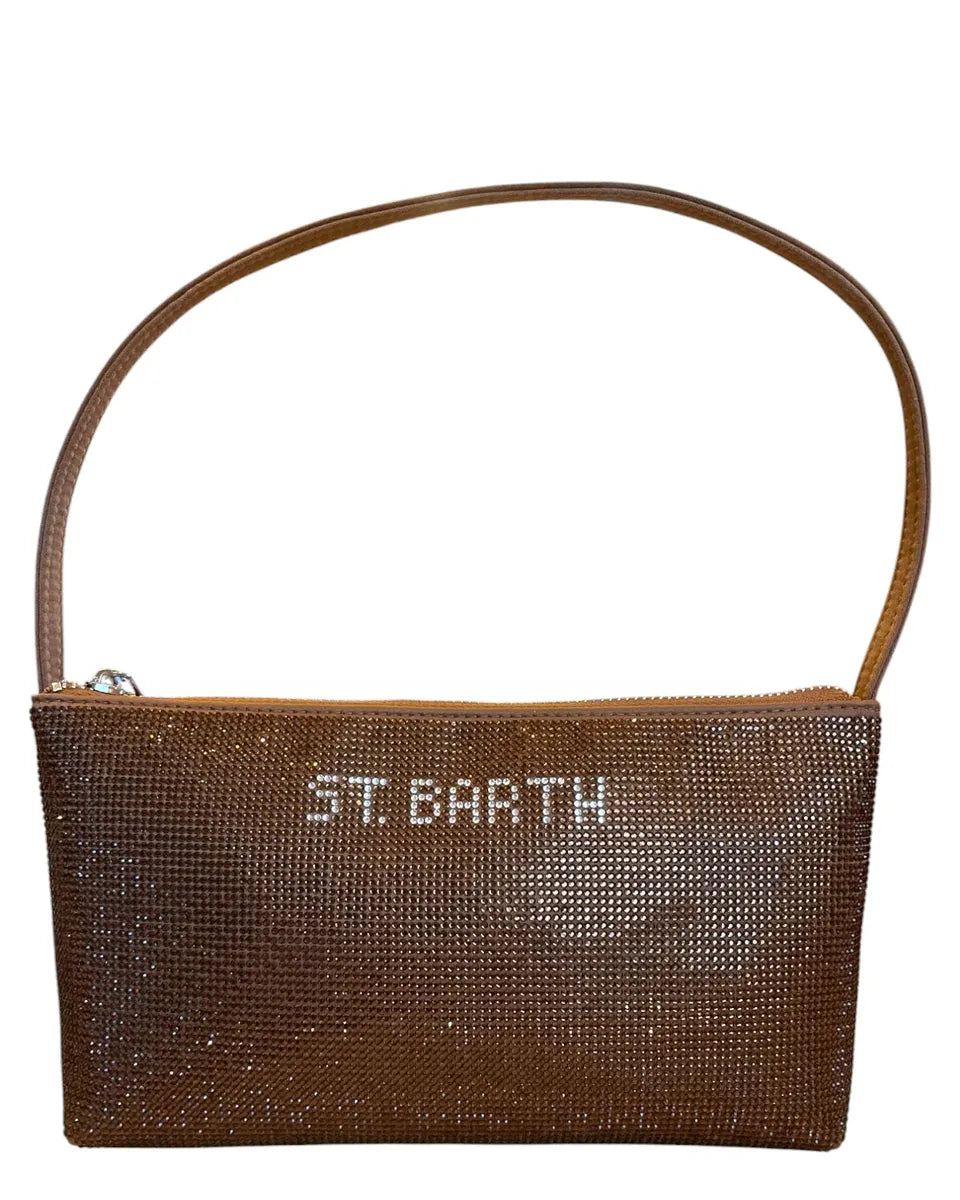 Borsa a spalla Strassy con strass all over e manico sottile-Mc2 Saint Barth-Pochette-Vittorio Citro Boutique