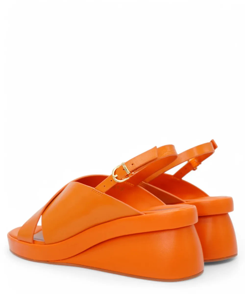 Sandalo con Zeppa in Pelle e Fasce ad Incrocio-Vivien Lee-Sandali-Vittorio Citro Boutique