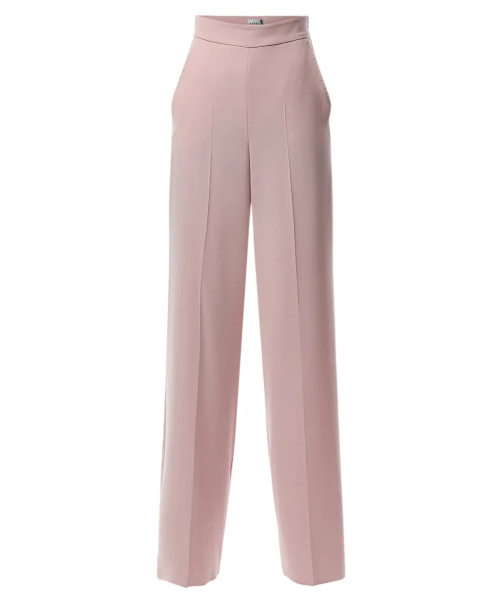 Pantalone Palazzo in Crêpe Envers Satin-Pantaloni-Marella-Vittorio Citro Boutique