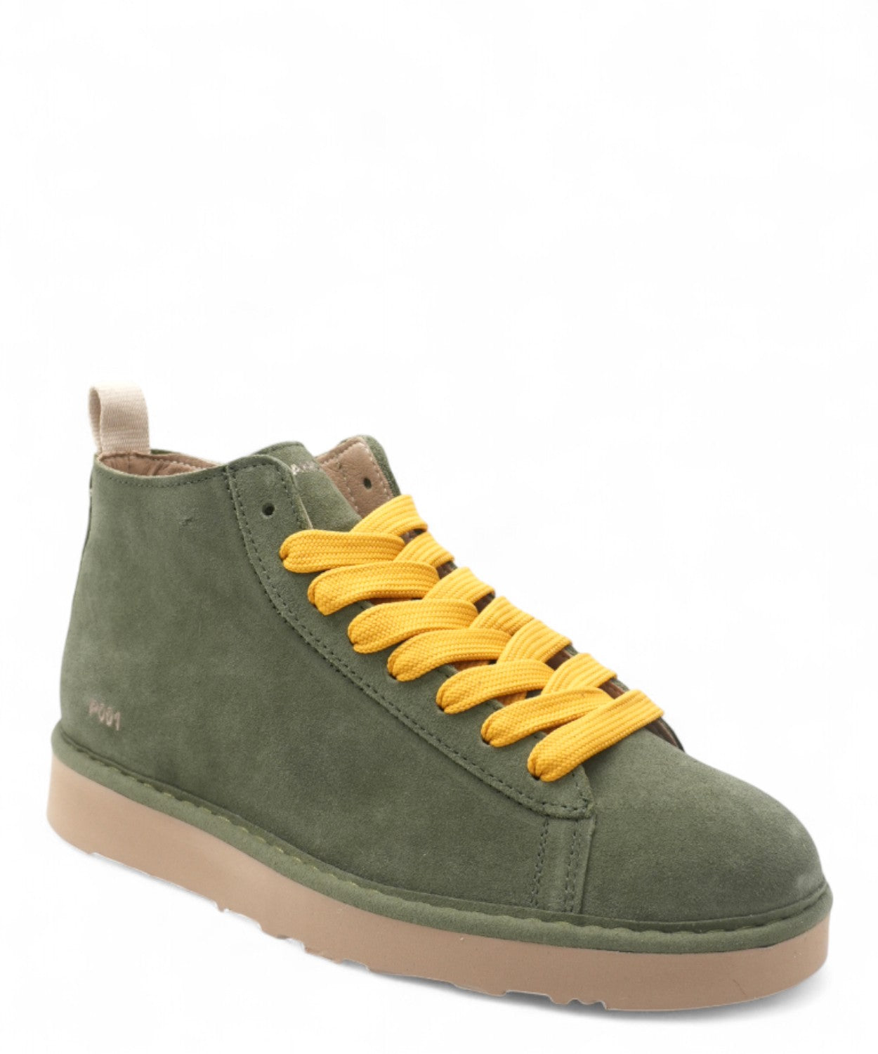 Polacchino P001 in Camoscio con Lacci Gialli-PANCHIC-Scarpe-Vittorio Citro Boutique