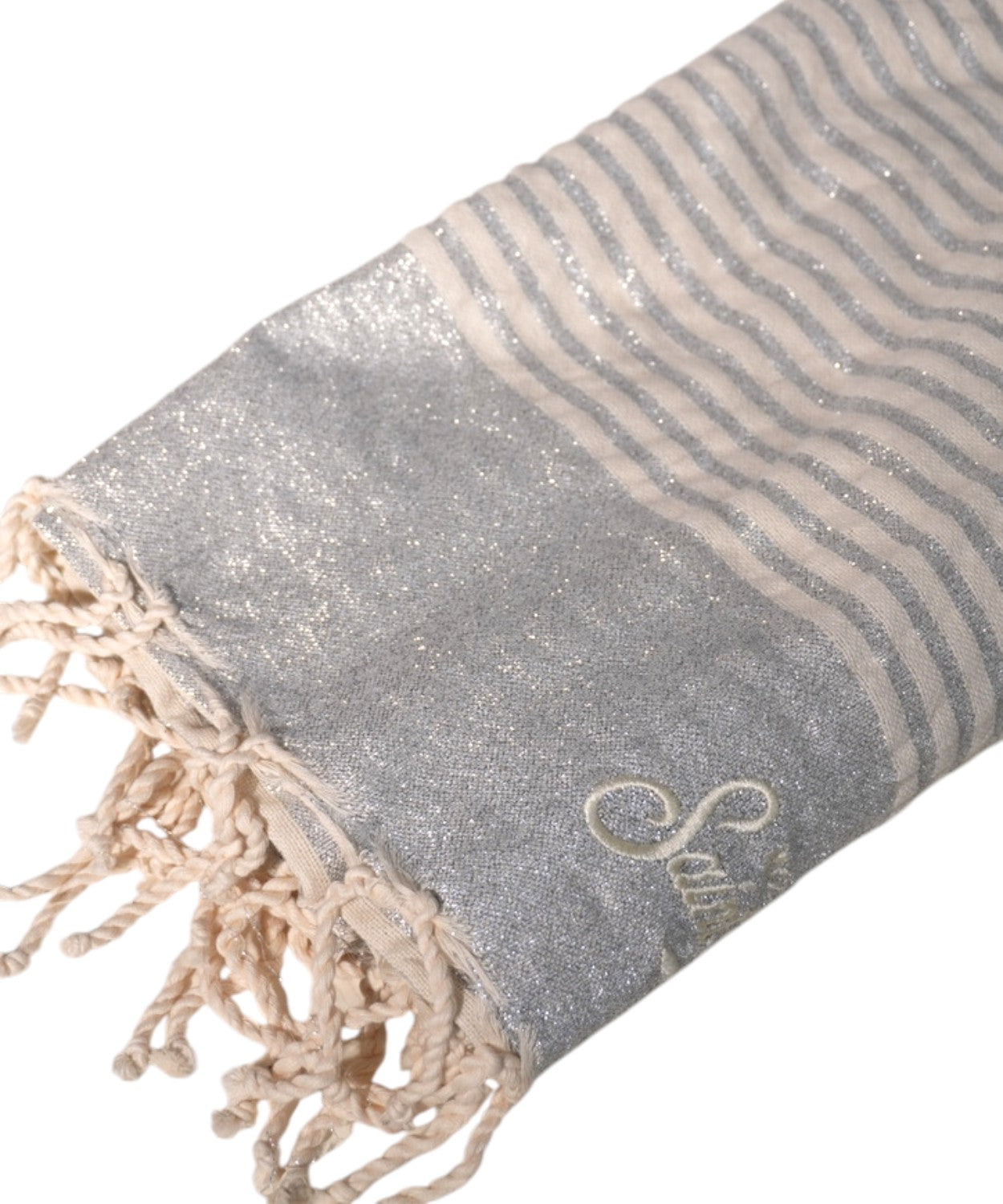Serviette de plage MC2 Saint Barth en Lurex avec franges