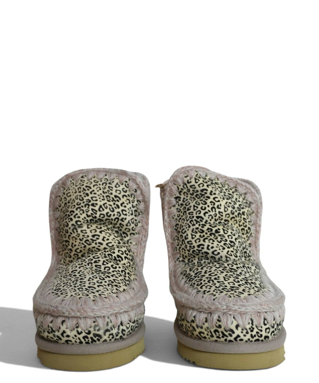 Bottines Mou à imprimé animalier avec finition shearling