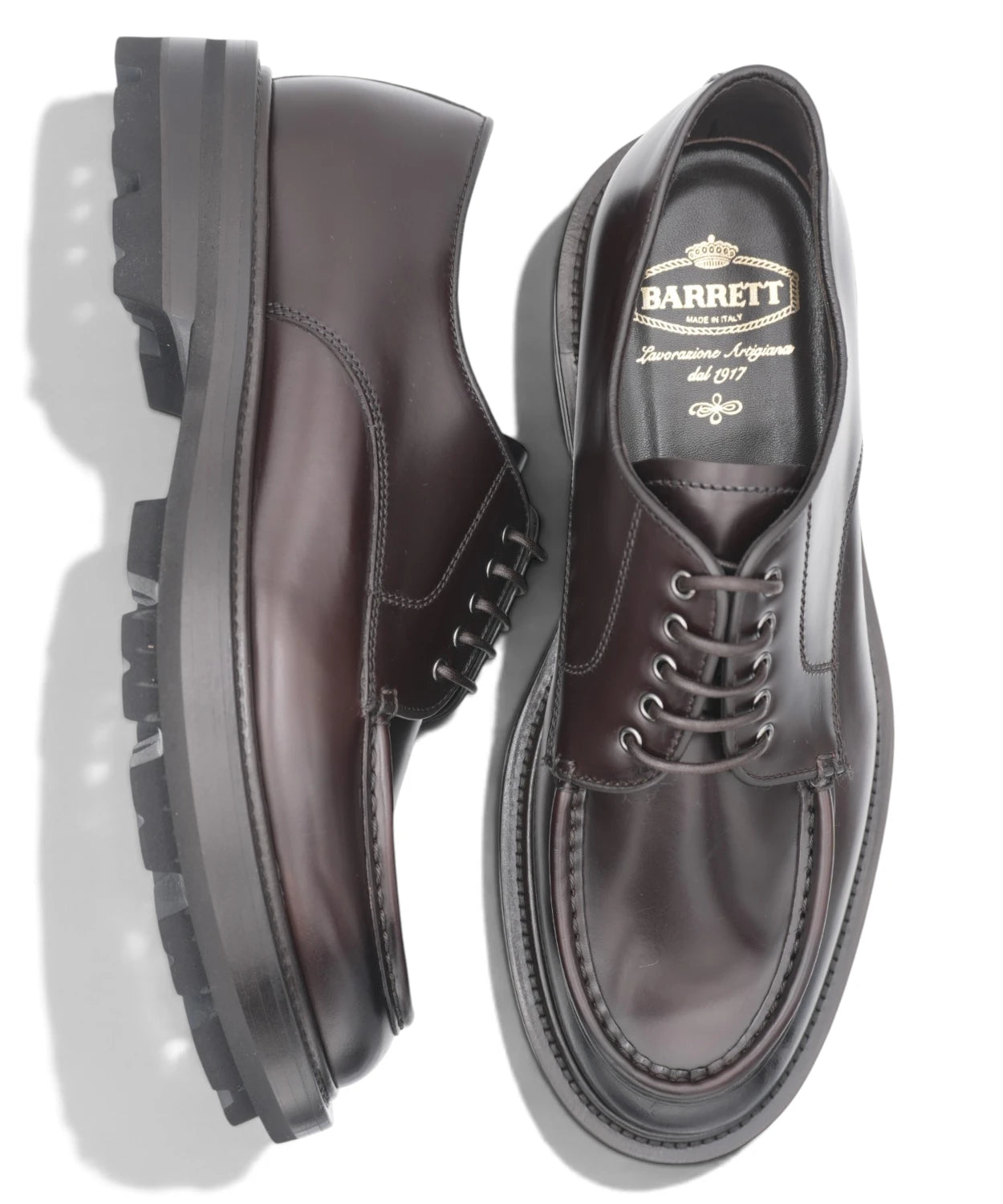Stringata Uomo Barrett con Pelle Polished Ebano