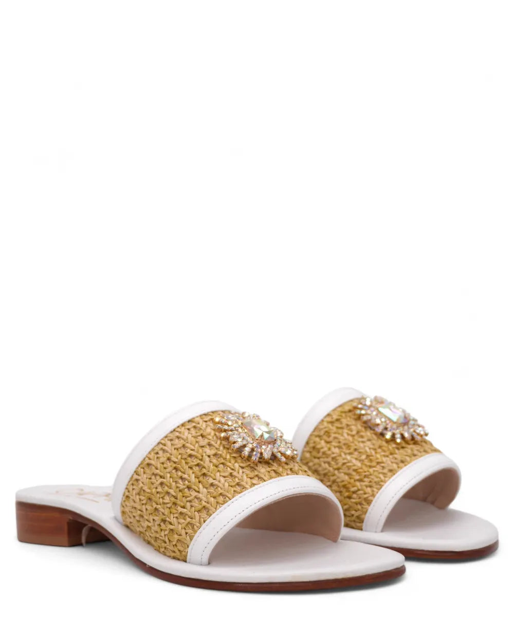 Pantofolina Caprese in Raffia Intrecciata-Capri Vittorio Citro-Ciabatte-Vittorio Citro Boutique