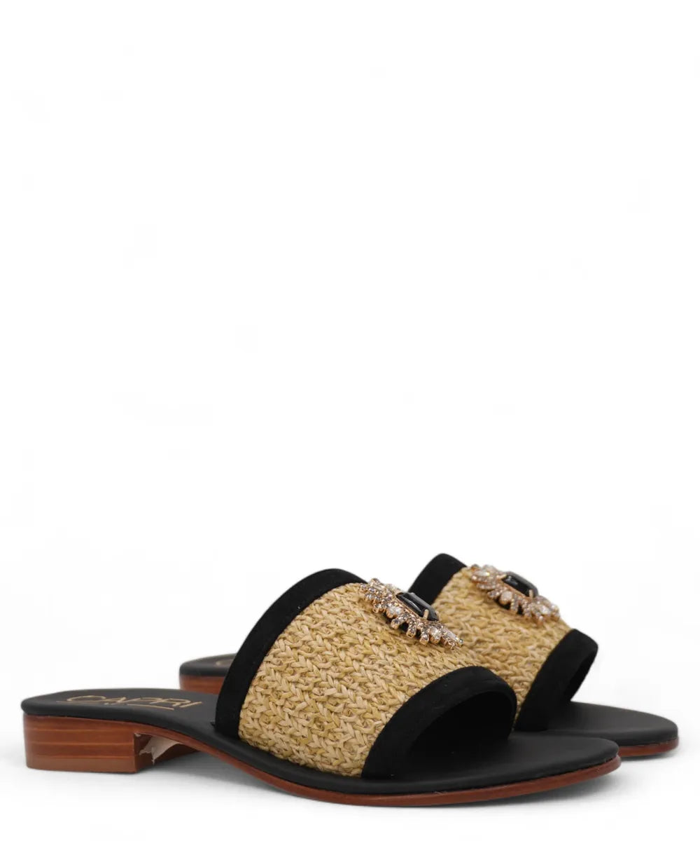 Pantofolina Caprese in Raffia Intrecciata-Capri Vittorio Citro-Ciabatte-Vittorio Citro Boutique