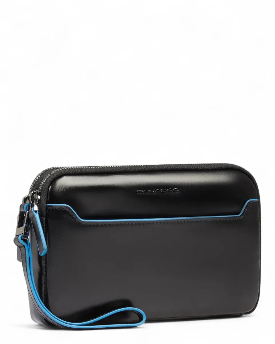 Pochette Blue Square in pelle con 3 scomparti-Piquadro-Pochette-Vittorio Citro Boutique