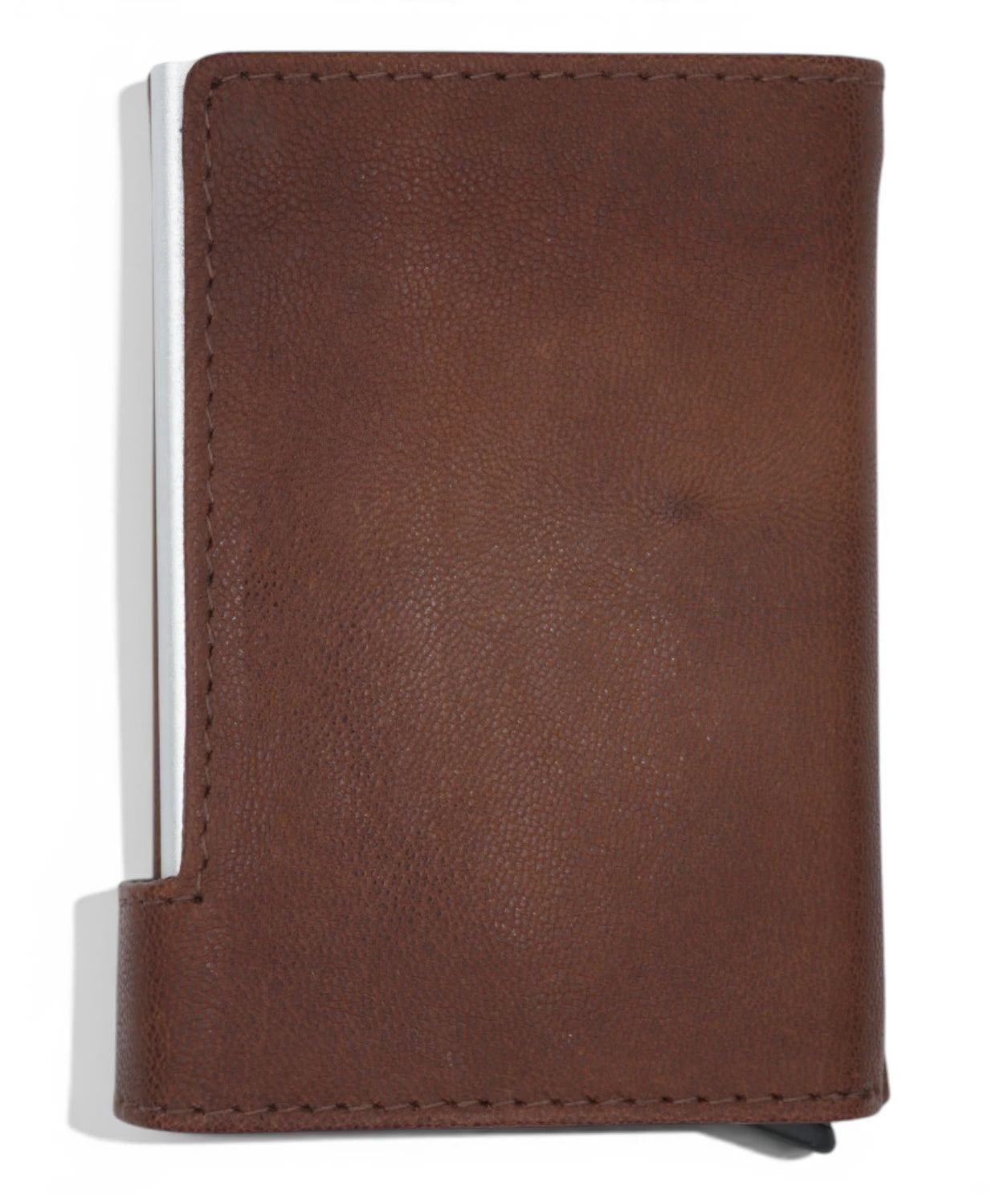 Portefeuille en cuir véritable marron avec protection RFID