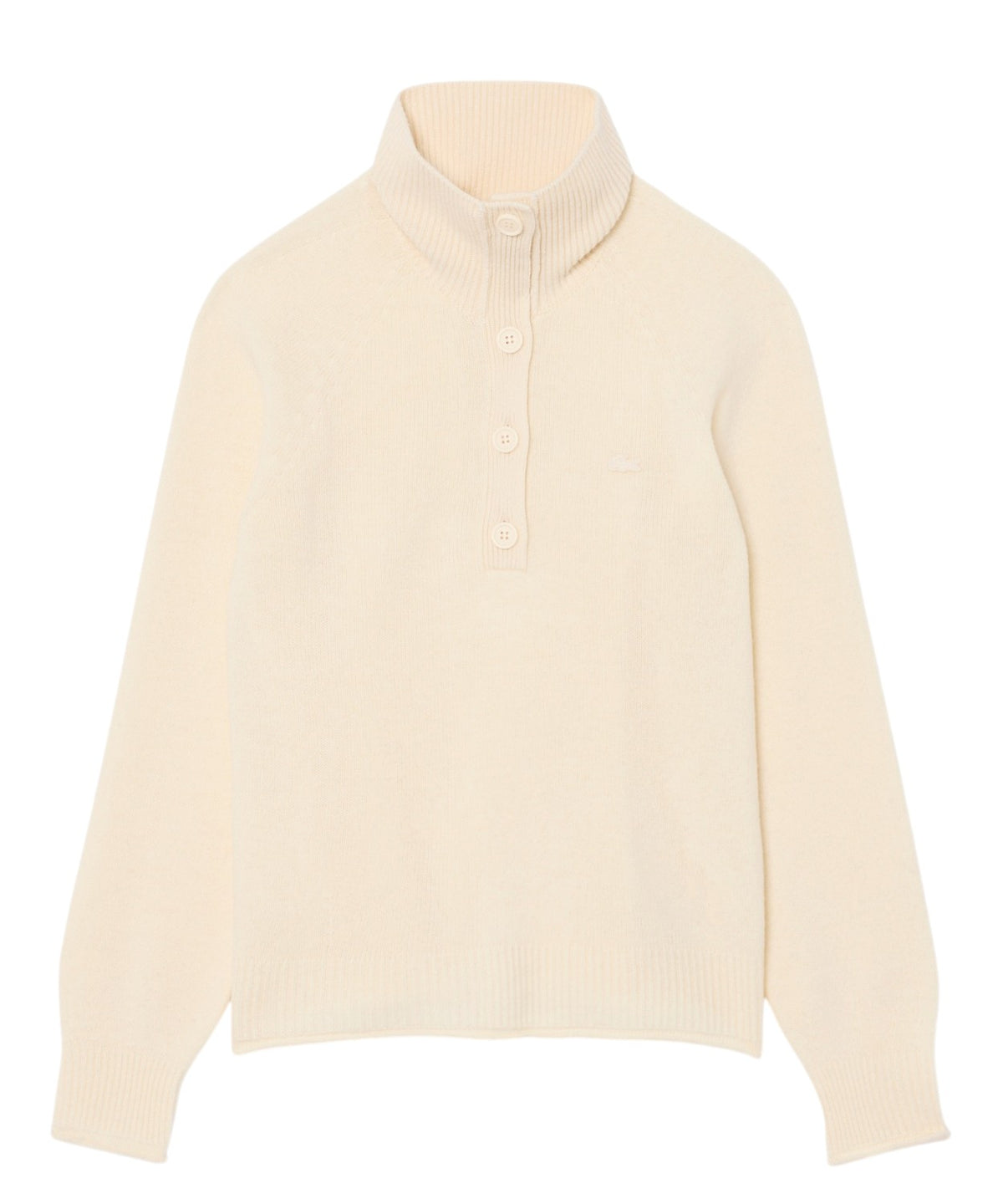Lacoste Pull femme à col roulé en laine cardée