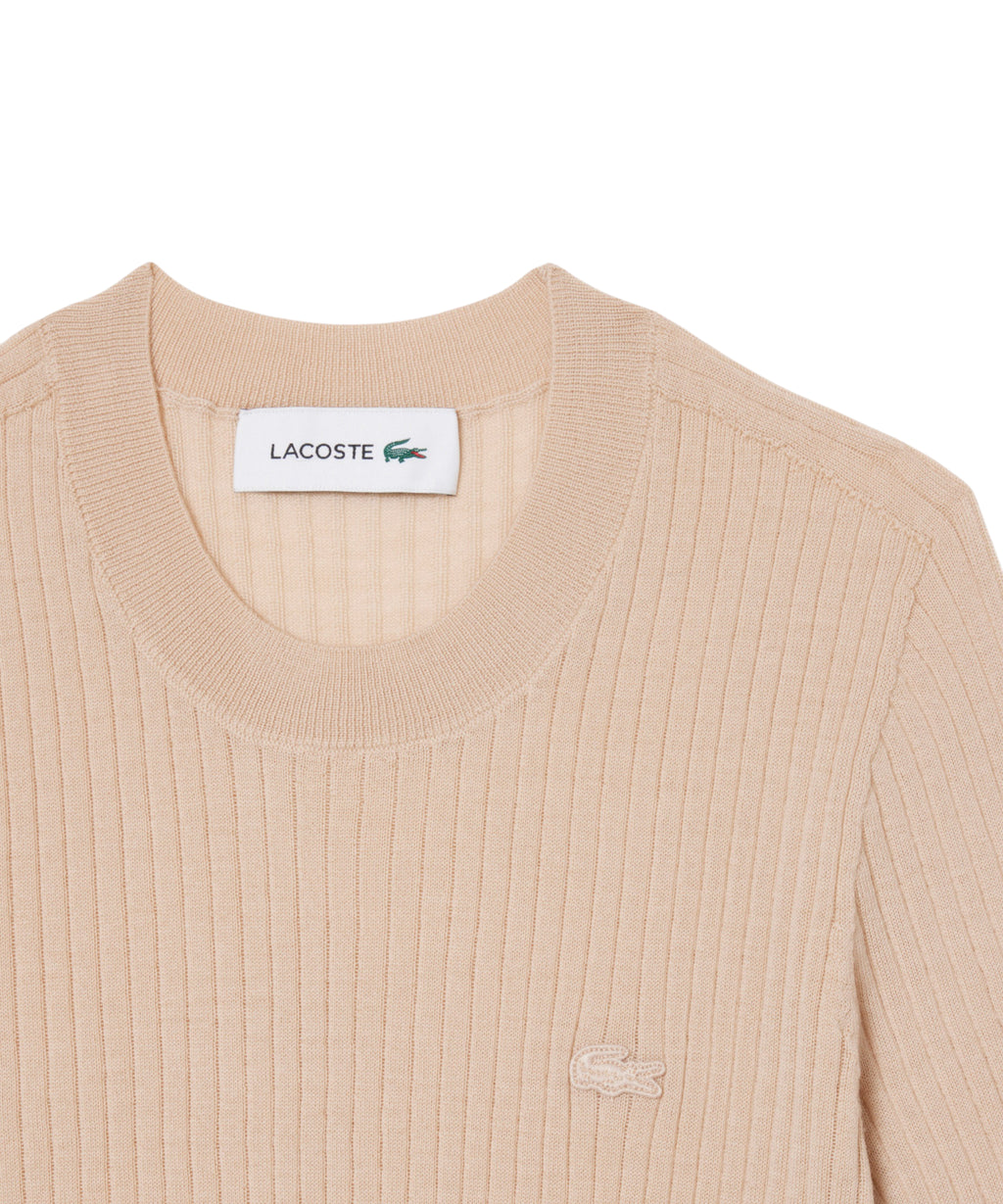 Pull Femme Laine Mérinos Côtelé Sans Coutures