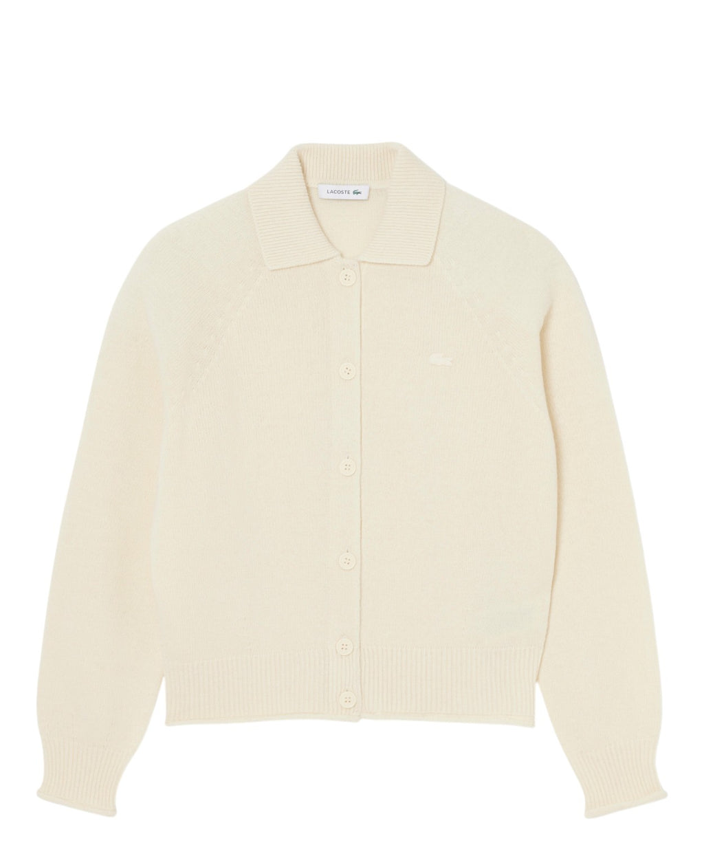Cardigan Lacoste Femme Polos en laine cardée 3D
