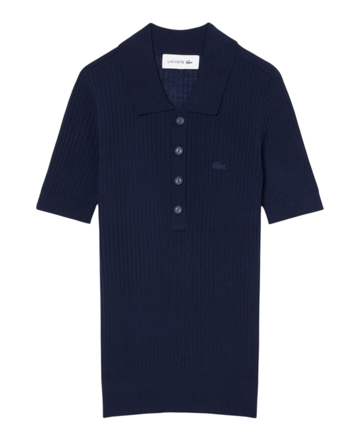Polo Lacoste en laine mérinos 3D côtelée