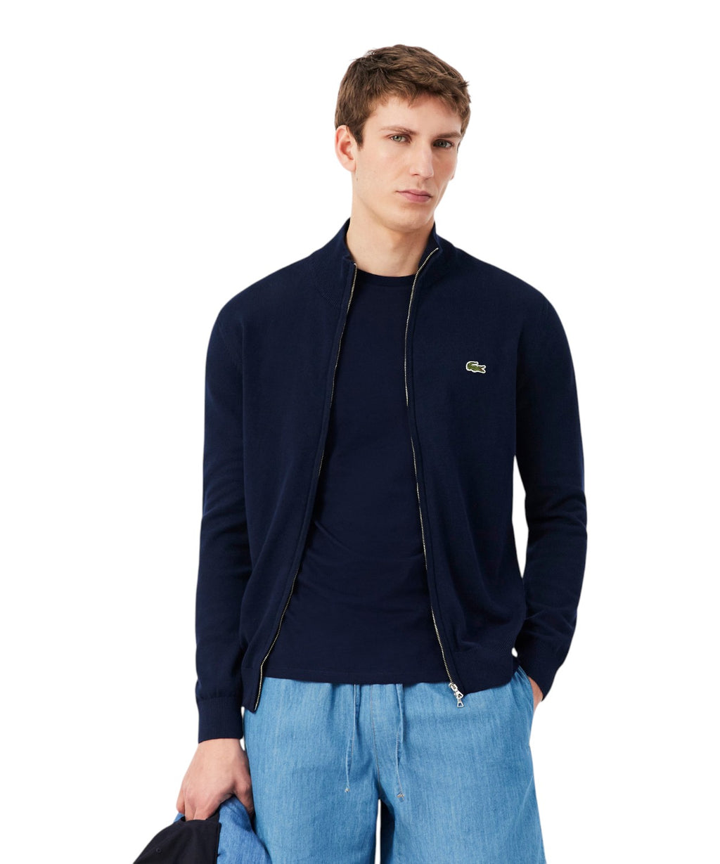 Pullover Lacoste in Cotone Organico e Collo Alto
