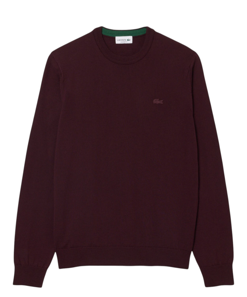 Pull Lacoste à col rond en laine mérinos pour homme
