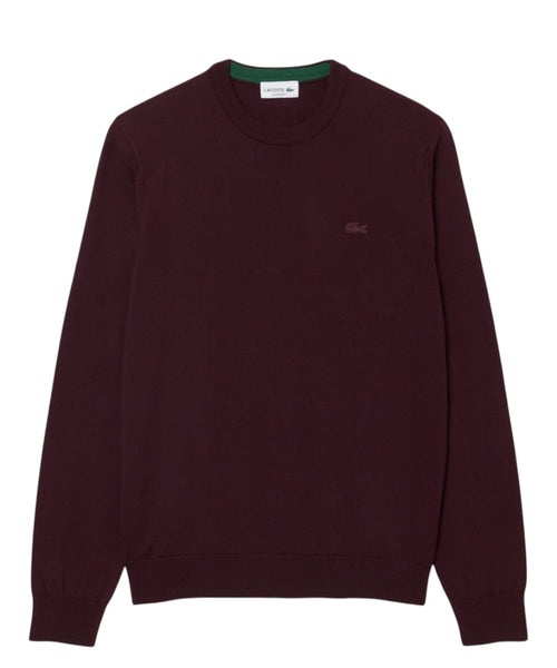 Pull Lacoste à col rond en laine mérinos pour homme