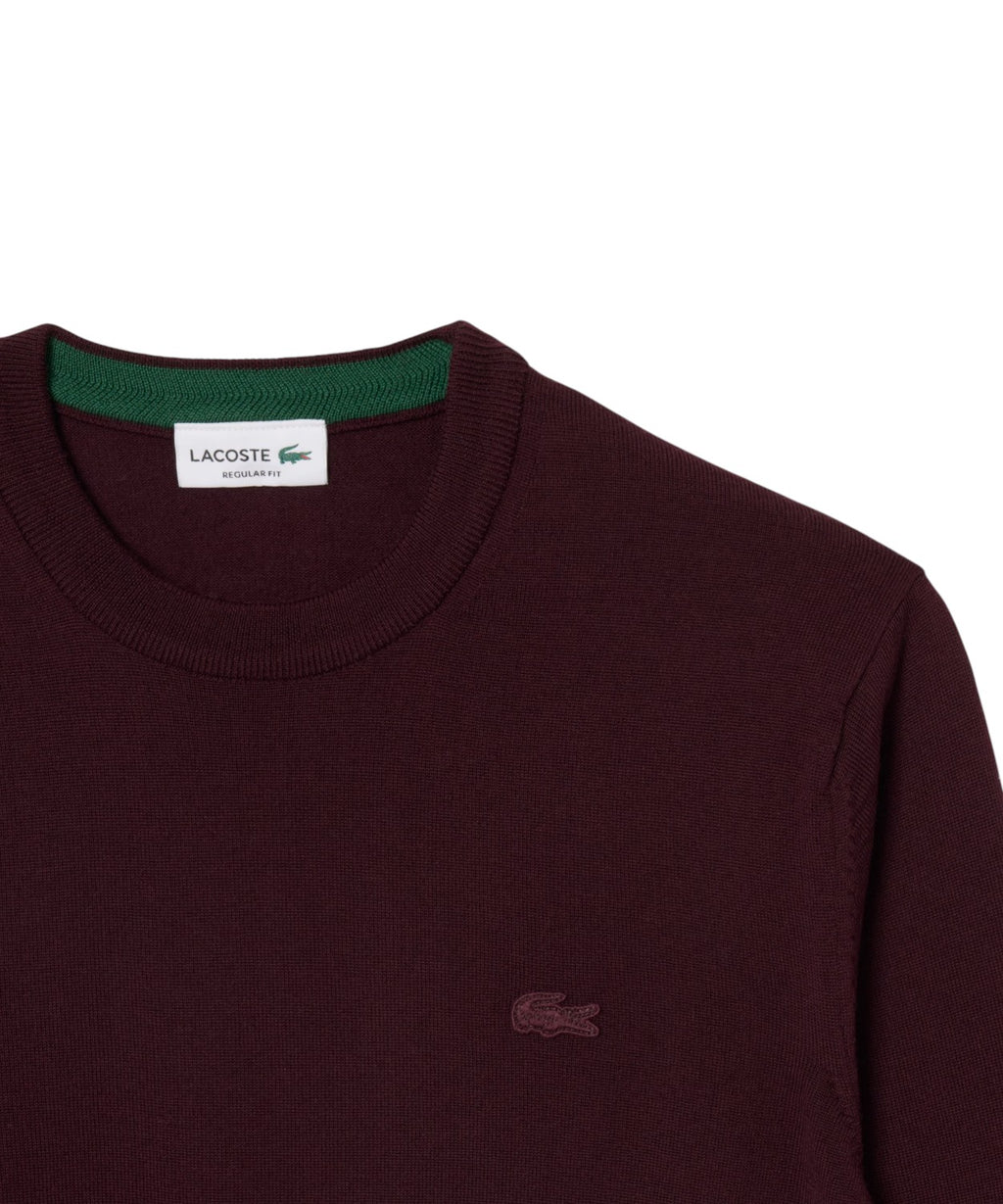 Pull Lacoste à col rond en laine mérinos pour homme