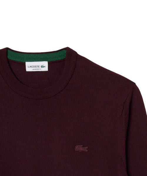 Pull Lacoste à col rond en laine mérinos pour homme