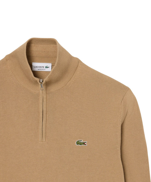 Pullover Lacoste Uomo Cotone Collo Alto con Zip