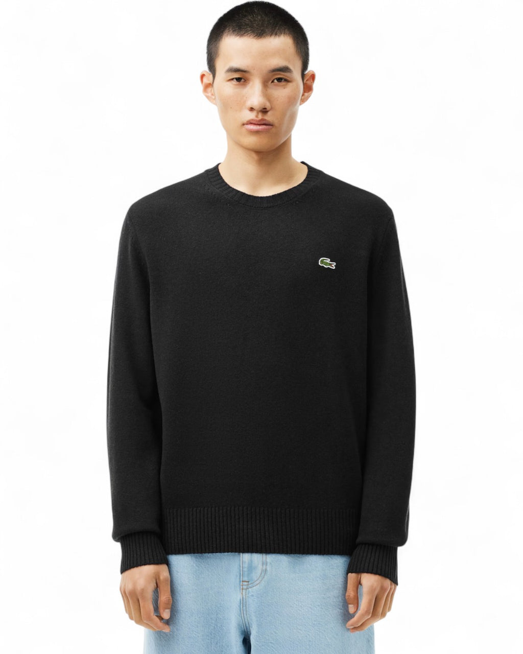 Maglione a Girocollo in Lana Cardata-LACOSTE-Maglieria-Vittorio Citro Boutique