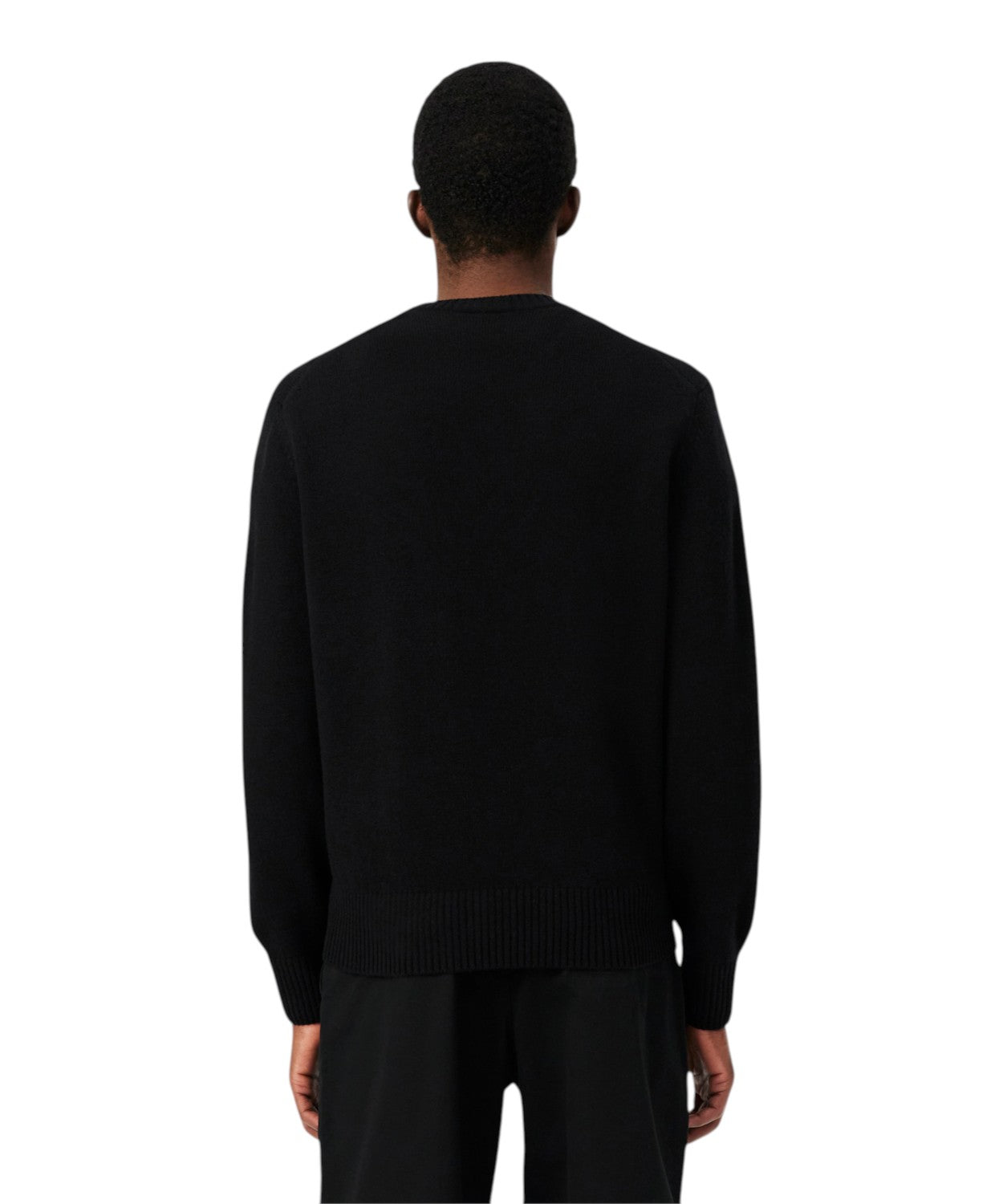Pull col rond en laine cardée