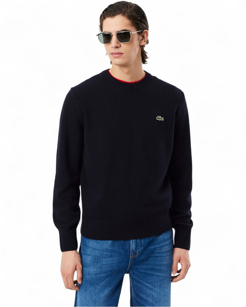Maglione a Girocollo in Lana Cardata-LACOSTE-Maglieria-Vittorio Citro Boutique