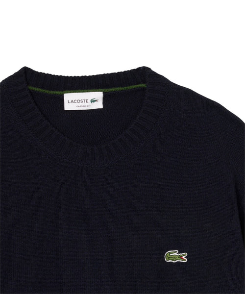 Pull col rond en laine cardée
