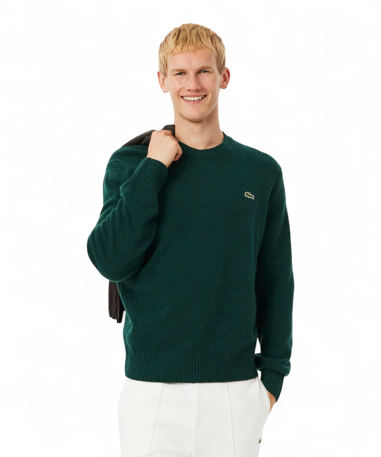 Maglione a Girocollo in Lana Cardata-LACOSTE-Maglieria-Vittorio Citro Boutique