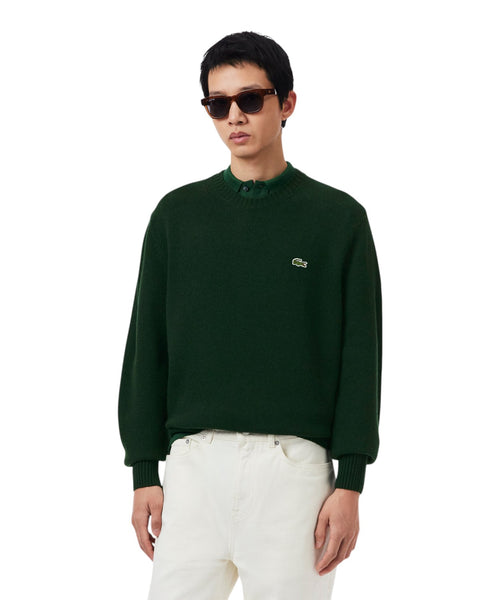Pull col rond en laine cardée