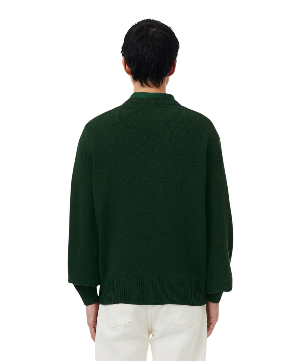 Pull col rond en laine cardée
