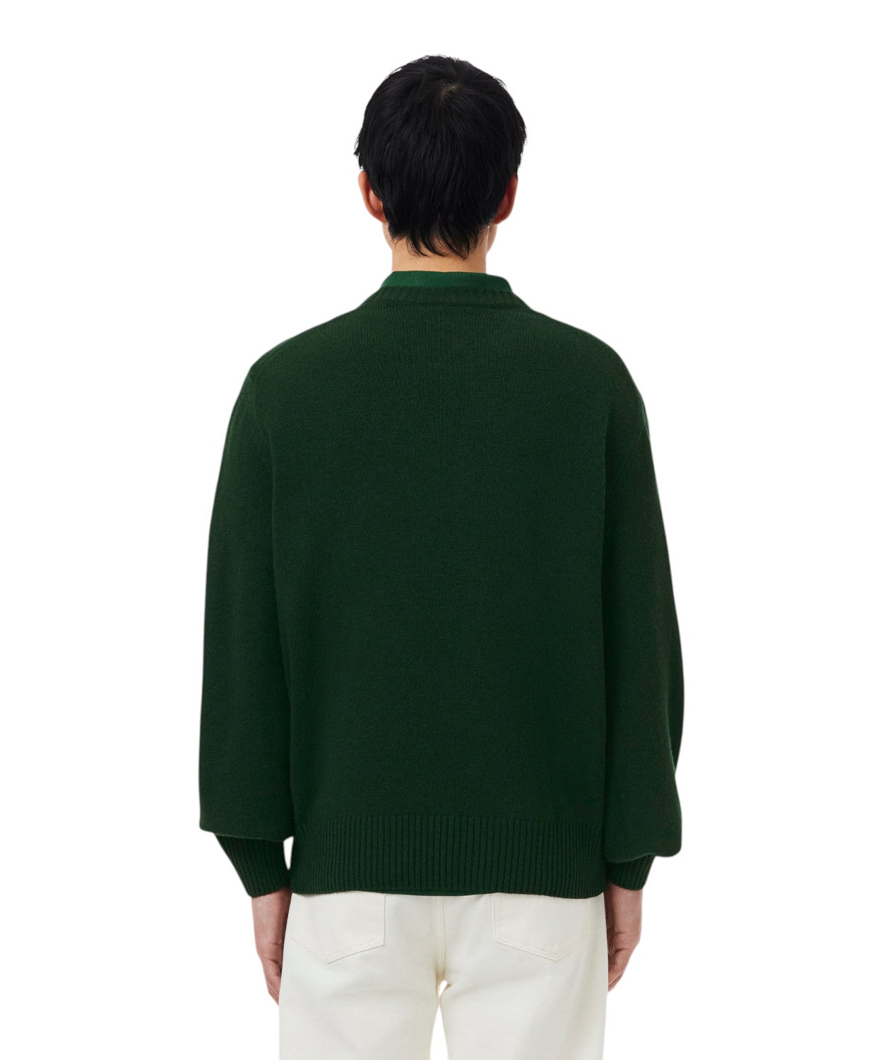 Pull col rond en laine cardée