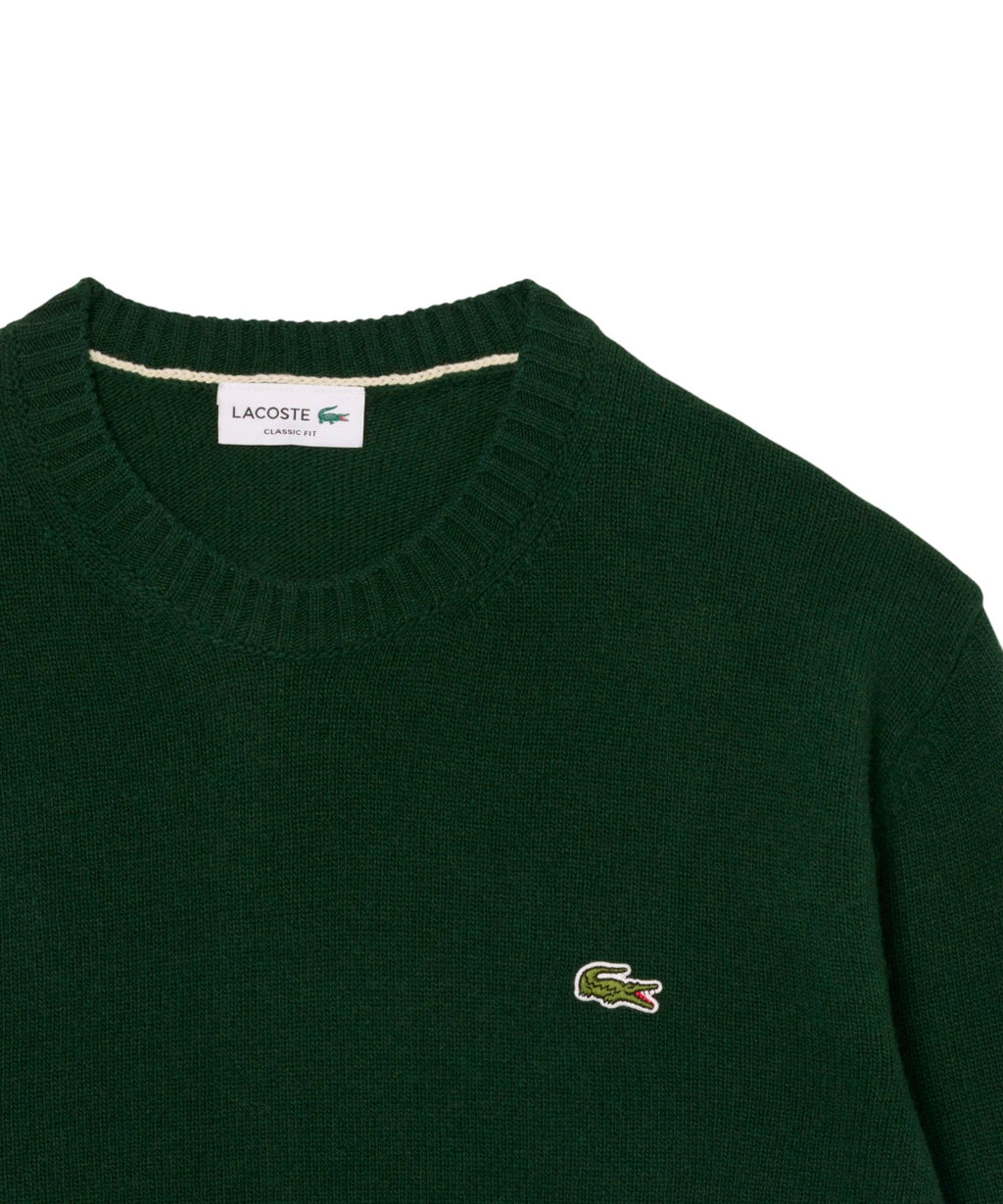 Pull col rond en laine cardée