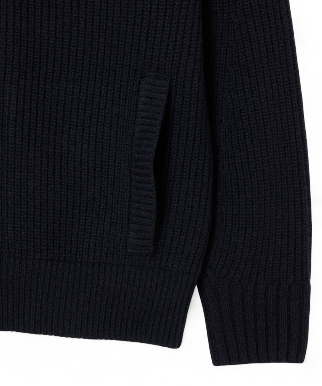 Lacoste Pull Col Roulé en Laine Cardée avec Zip