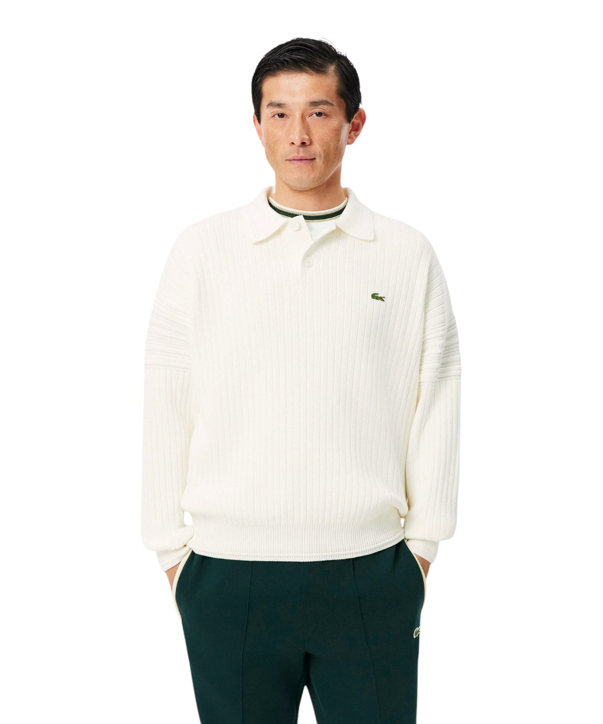Pull homme en coton biologique Lacoste coupe décontractée