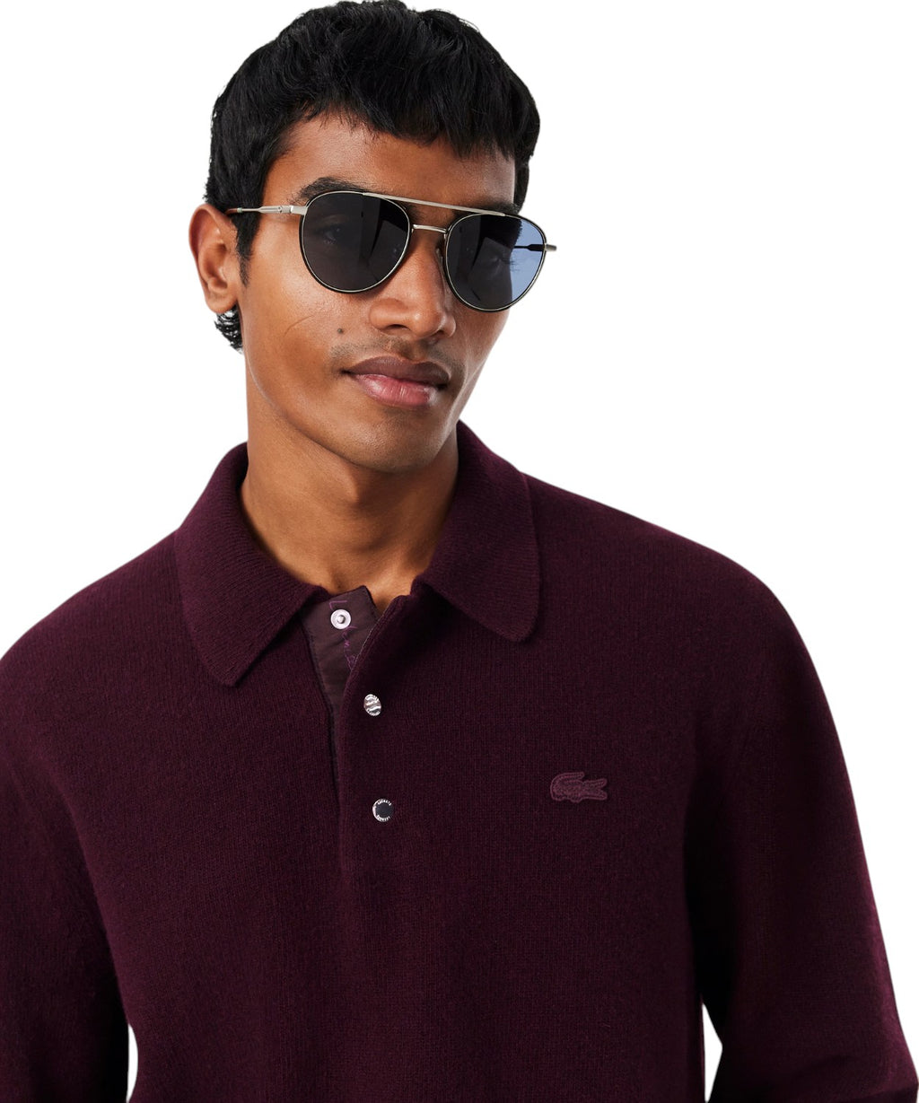 Pull Lacoste Homme avec col polo en feutre de laine