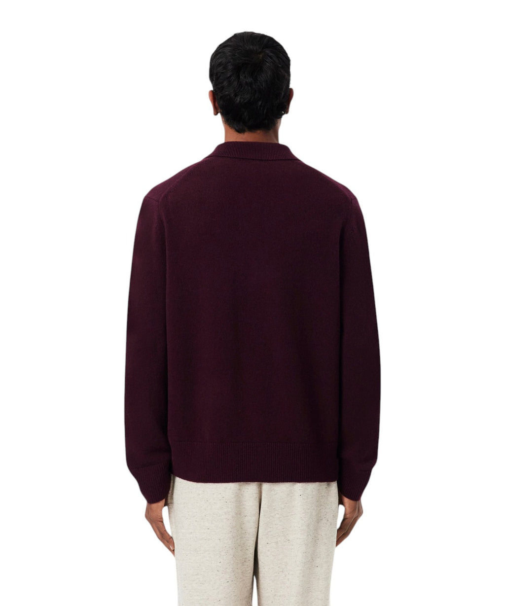 Pull Lacoste Homme avec col polo en feutre de laine