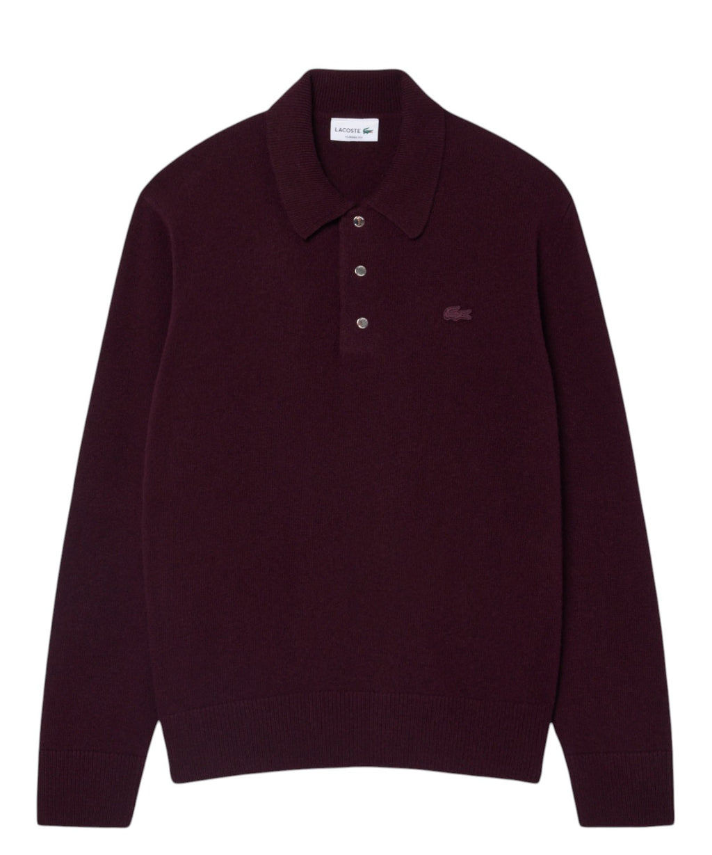 Pull Lacoste Homme avec col polo en feutre de laine