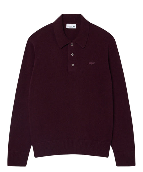 Pull Lacoste Homme avec col polo en feutre de laine