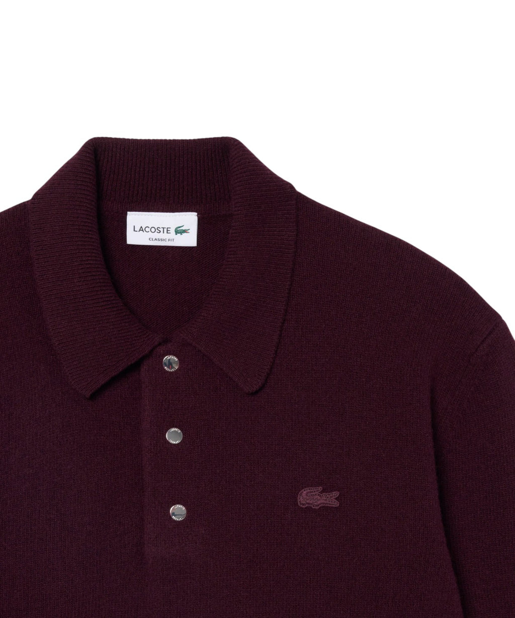 Pull Lacoste Homme avec col polo en feutre de laine