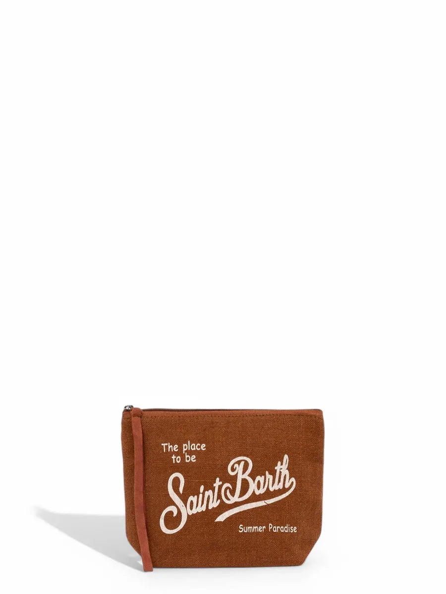 Pochette Aline in Lino Marrone-Mc2 Saint Barth-Pochette-Vittorio Citro Boutique